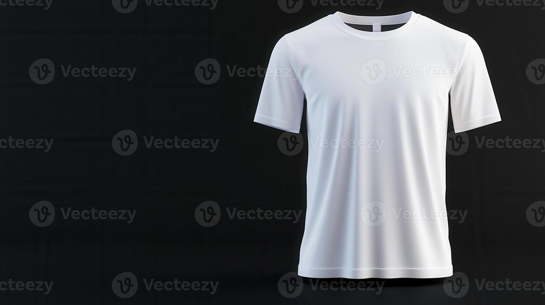 White t shirt lying on sleek black silk showcasing elegant graphic design potential with backdrop, minimalist presentation photo