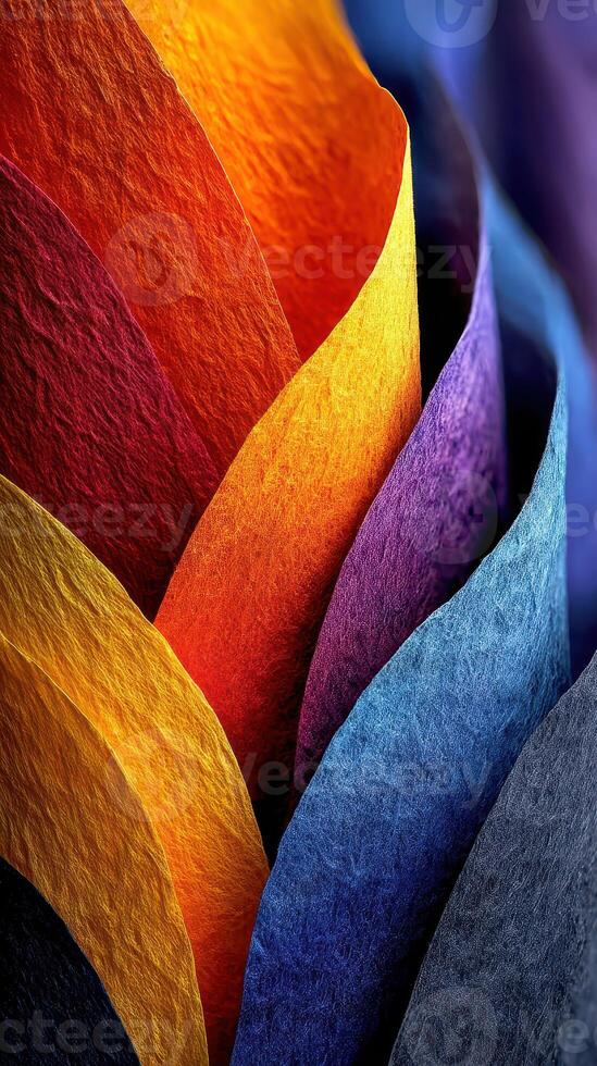 Colorful layered paper displays various shades in a unique arrangement showcasing craftsmanship and creativity photo