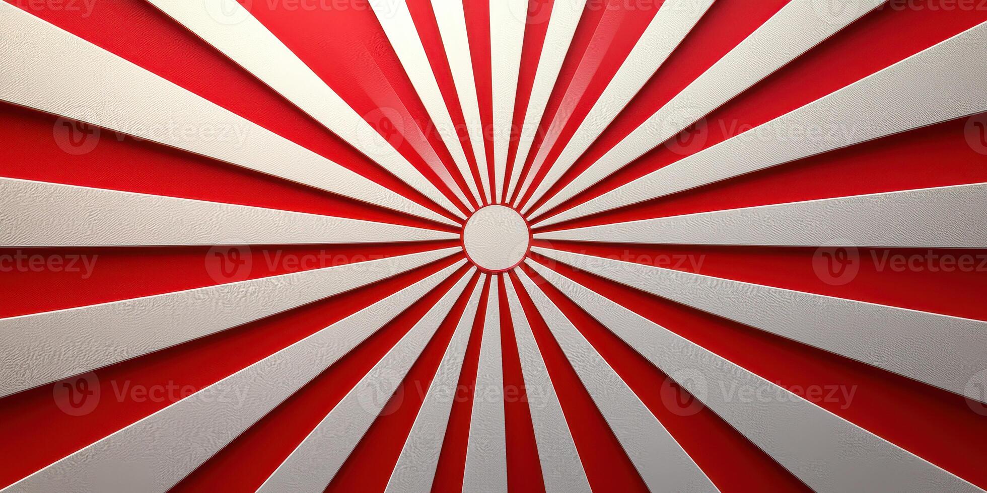 Red and white radial pattern showcases minimalist design with striking lines and bold colors in artistic arrangement photo