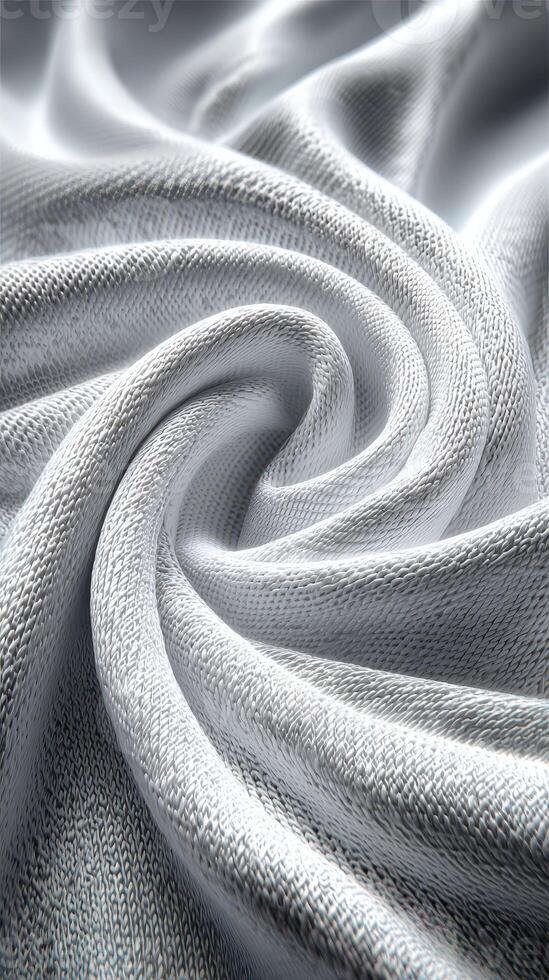 Textured white fabric draped in soft waves under ambient light creates an inviting and serene atmosphere photo