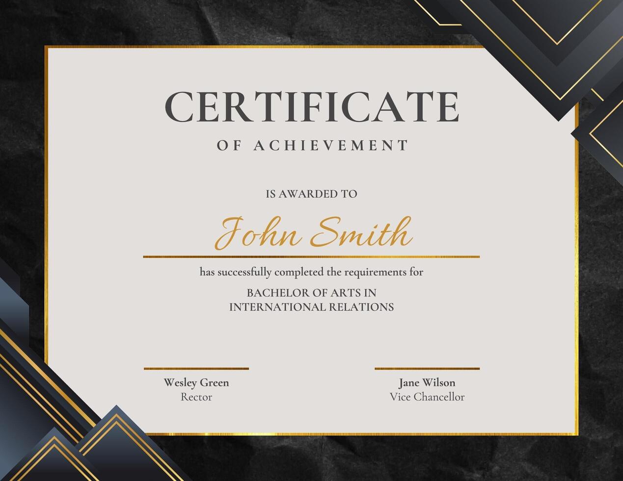 Black and Gold University Certificate template