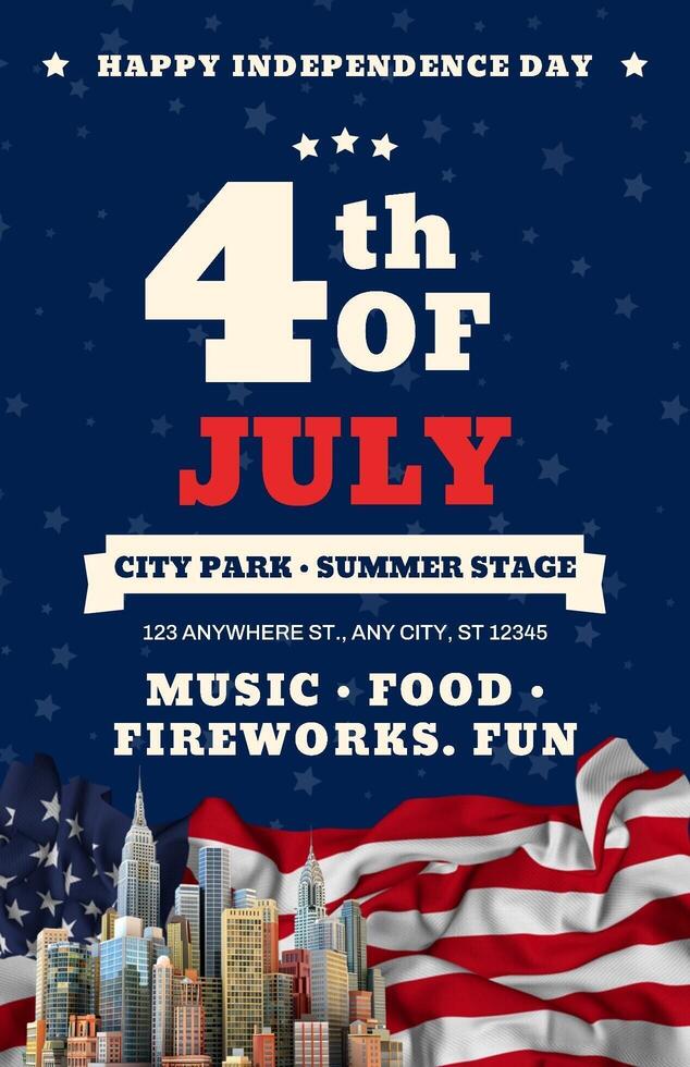 fourth of july event poster template