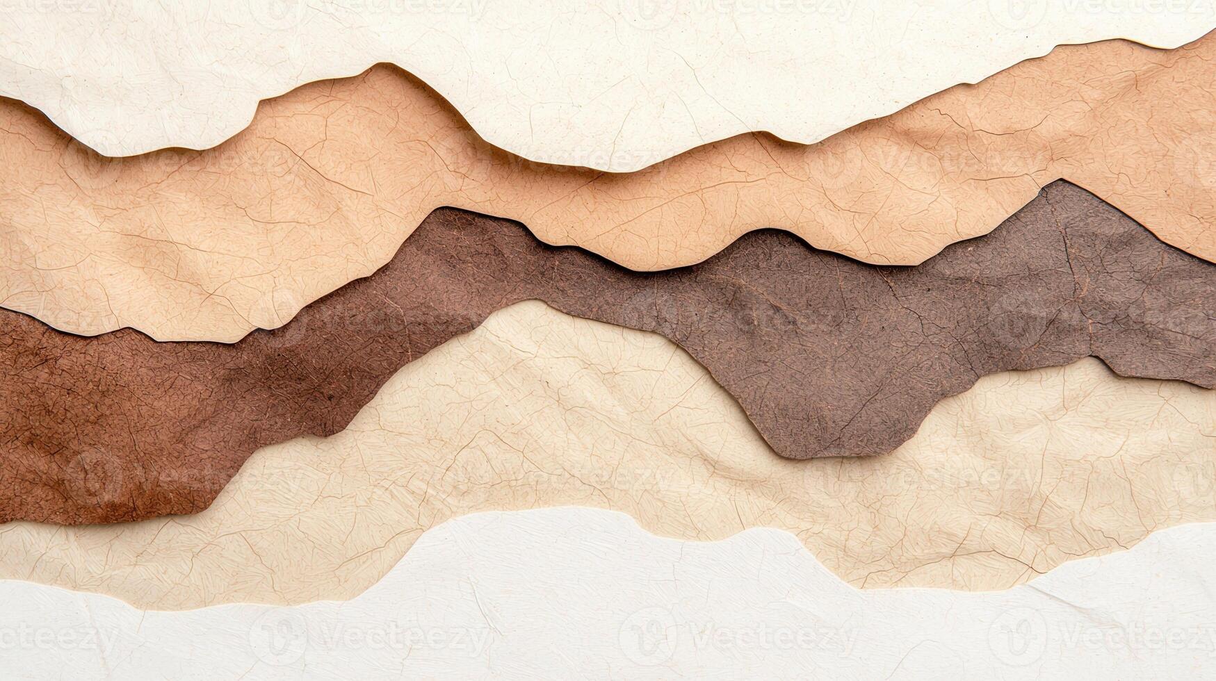 Layered wrinkled landscape minimalist neutral tones creating textured abstract in with organic, paper design composition photo
