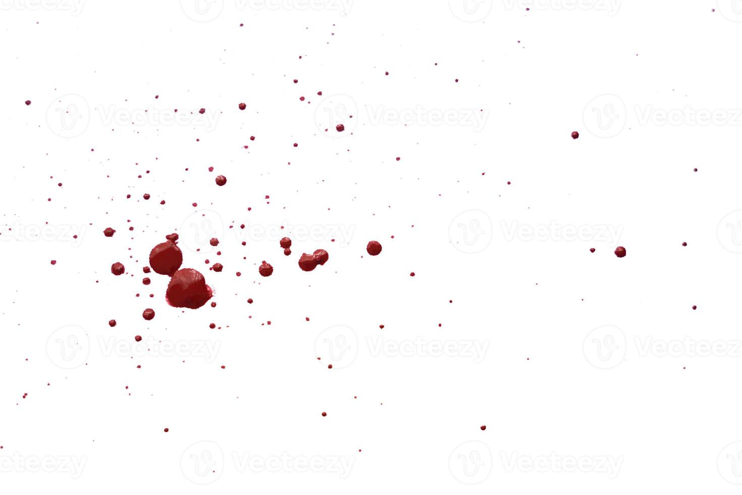 Blood splatters on white background photo