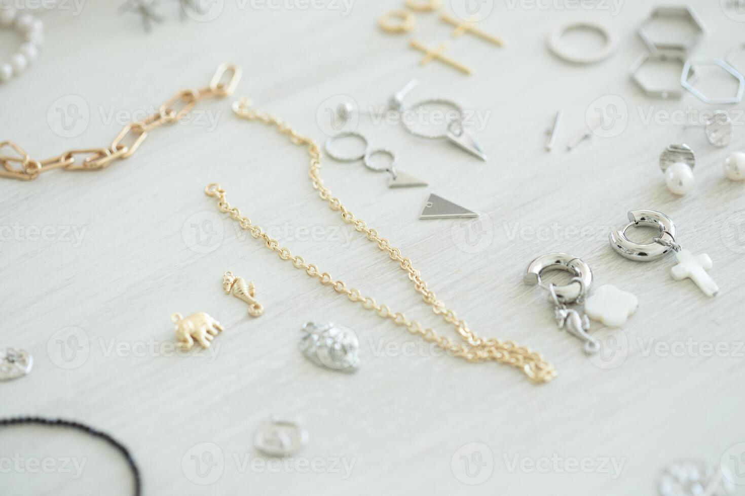 Accessories and tools for making jewelry. Needlework and hand made. photo
