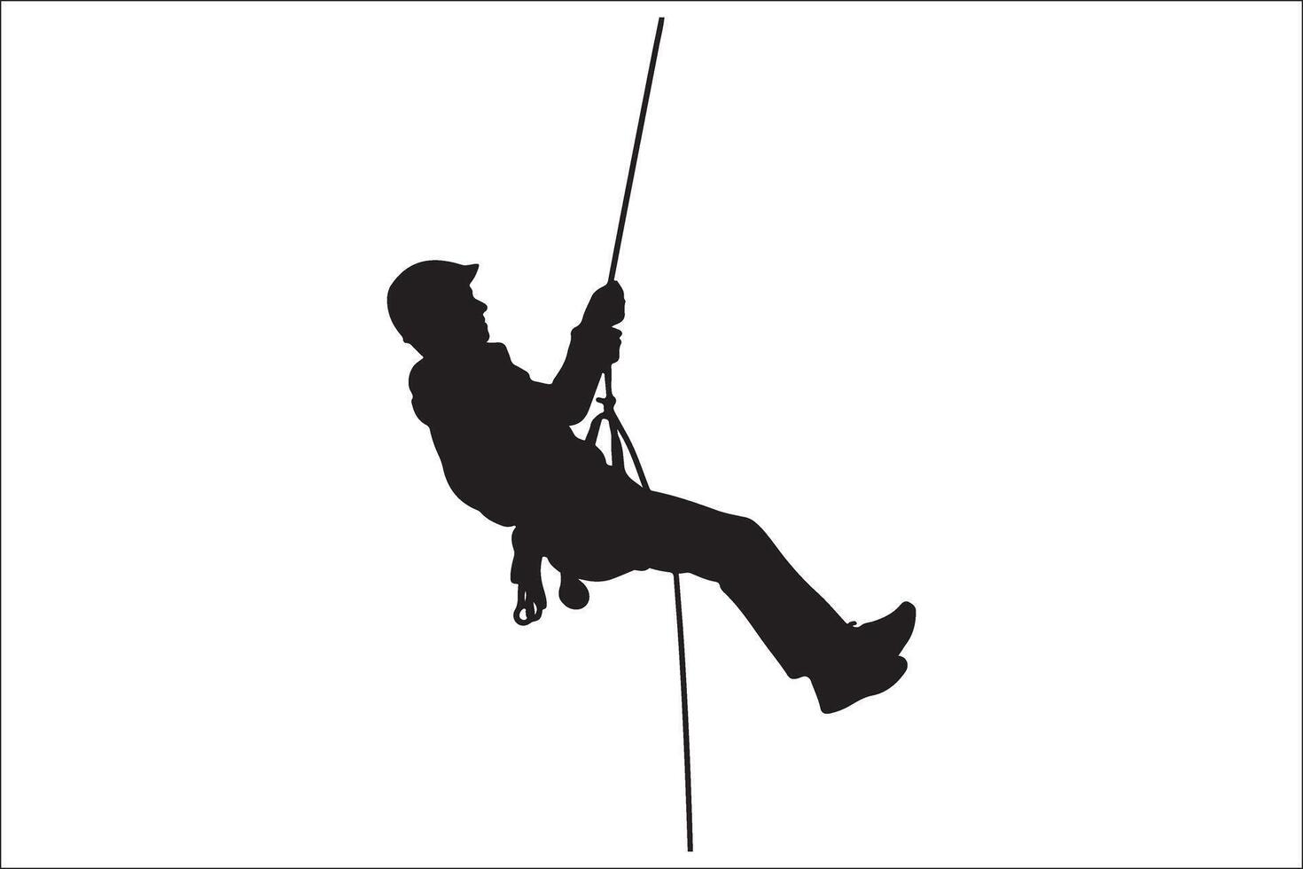 Silhouette of a man on a rope vector