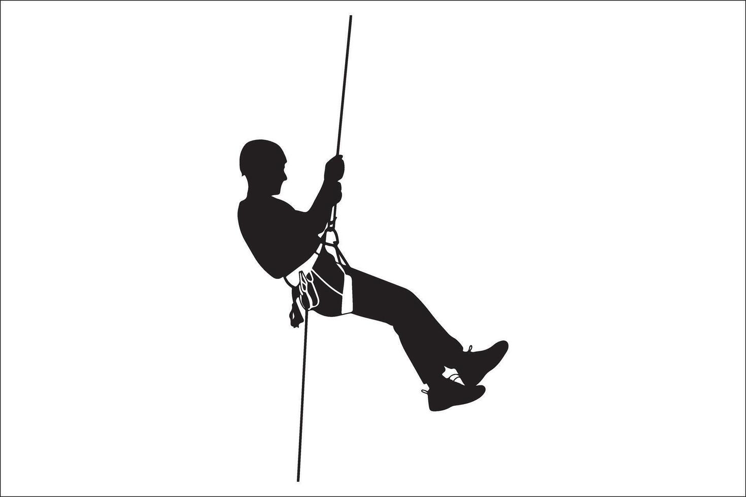 A silhouette of a man on a rope vector