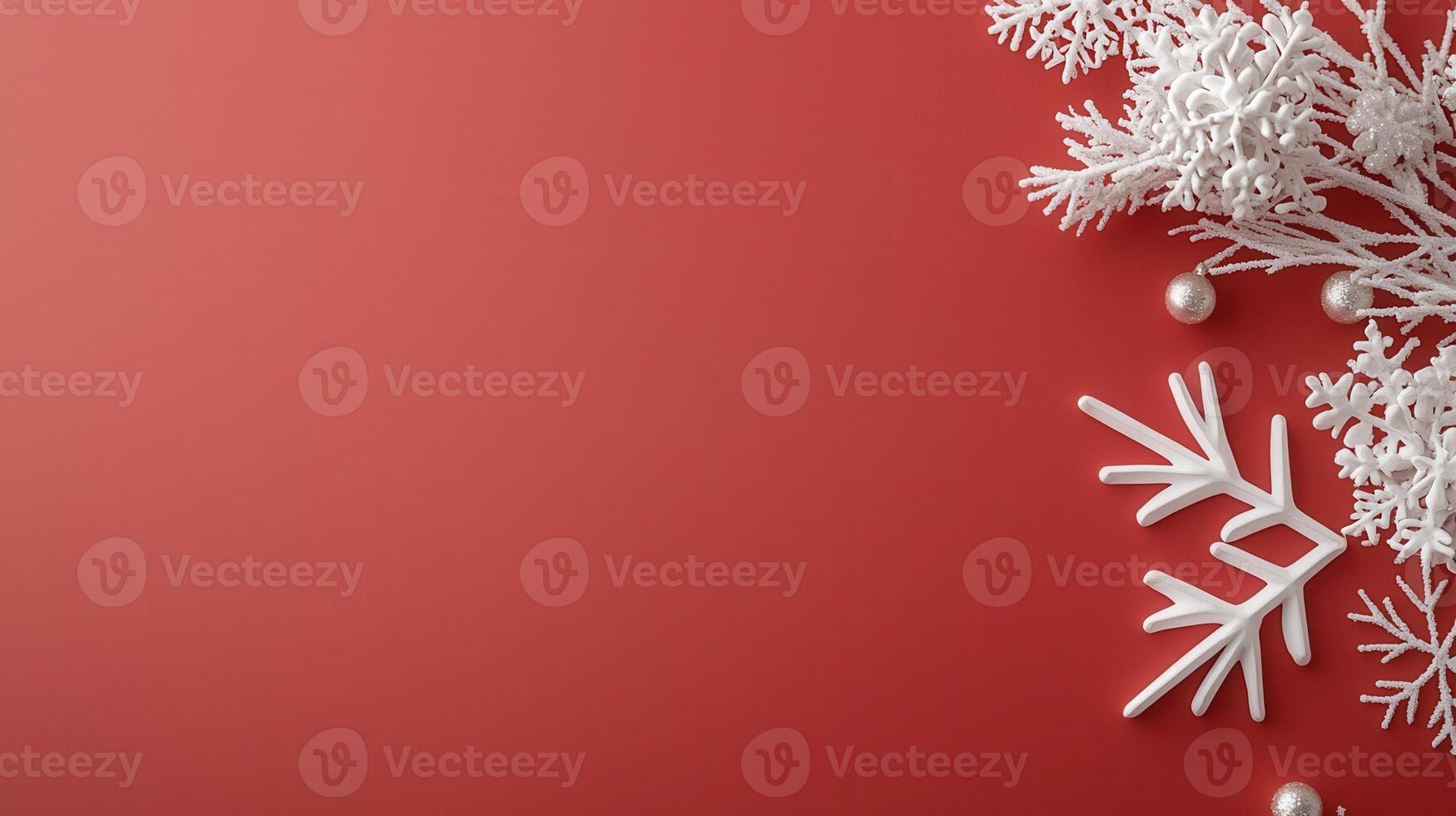 Red, gold christmas baubles hanging against glowing background, illuminating festive holiday warmth with twinkling light display photo
