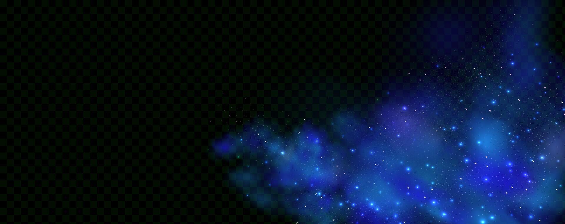 Blue glowing stars on a black background vector