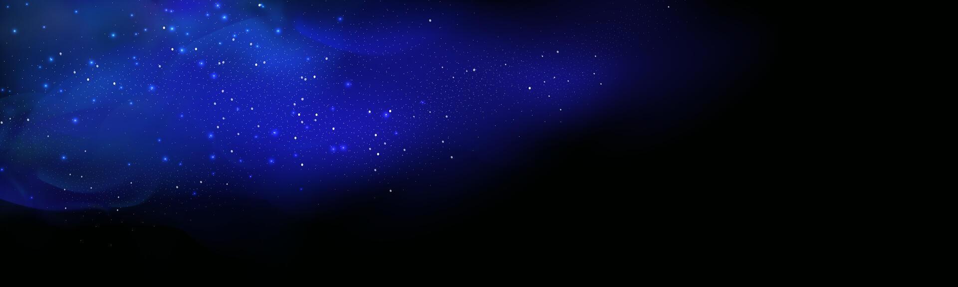 Blue and black background with stars and rain vector