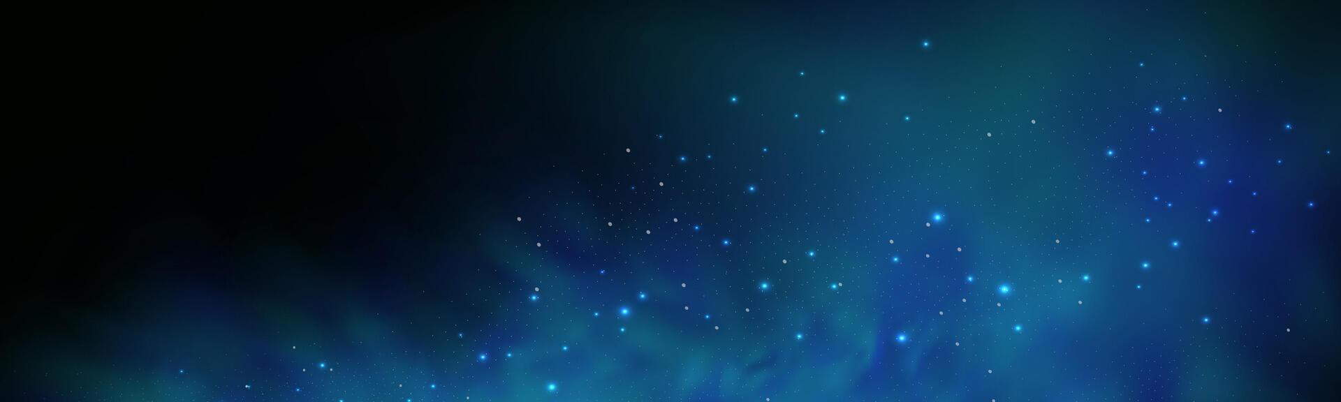 A blue aurora lights in the dark vector