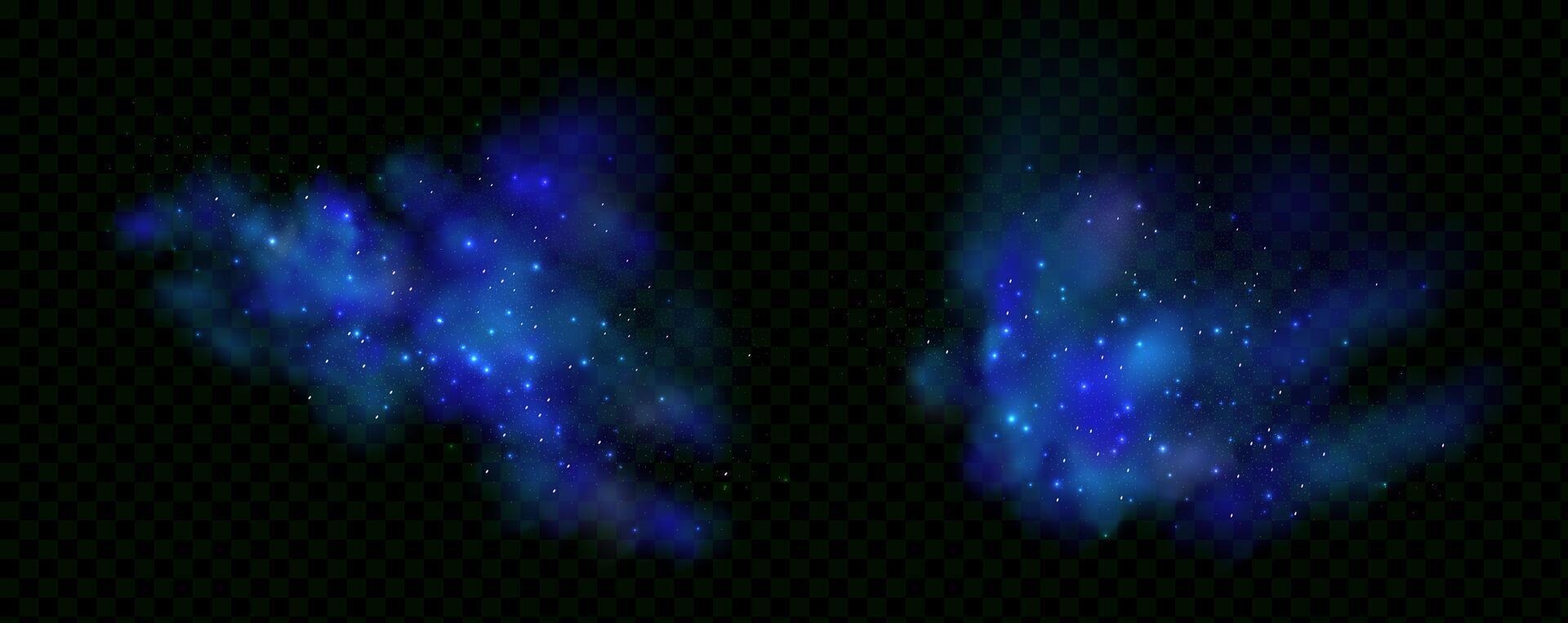 Two blue stars on a black background vector