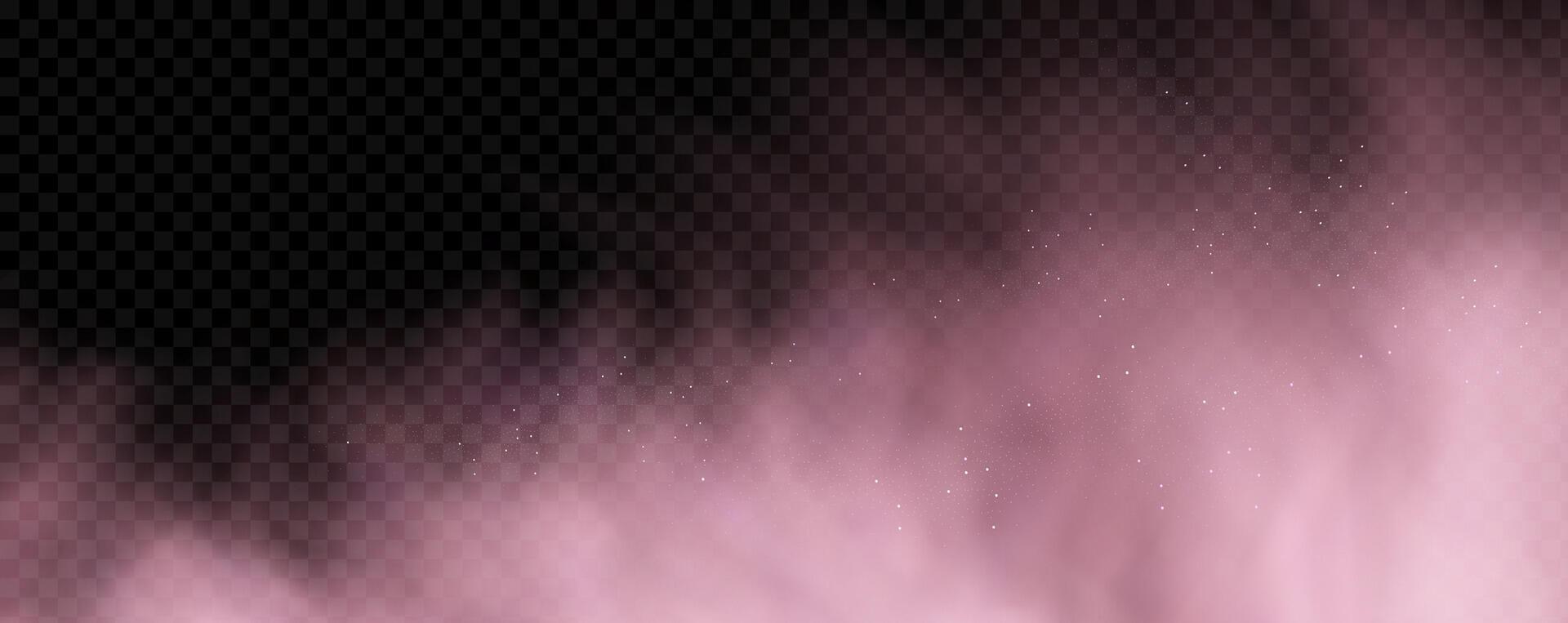 A pink and black background with a lot of smoke vector