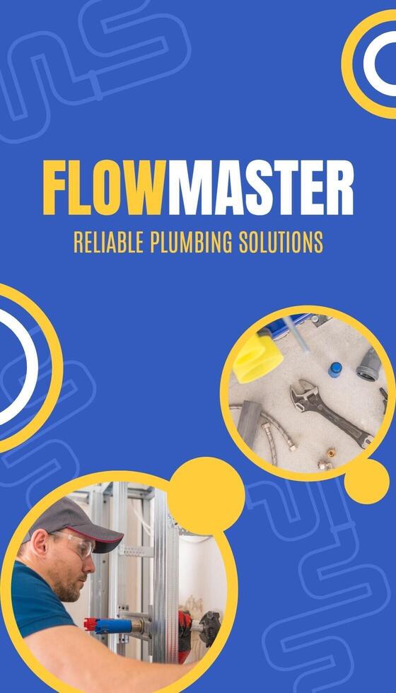 Blue and Yellow Plumbing Business Card template
