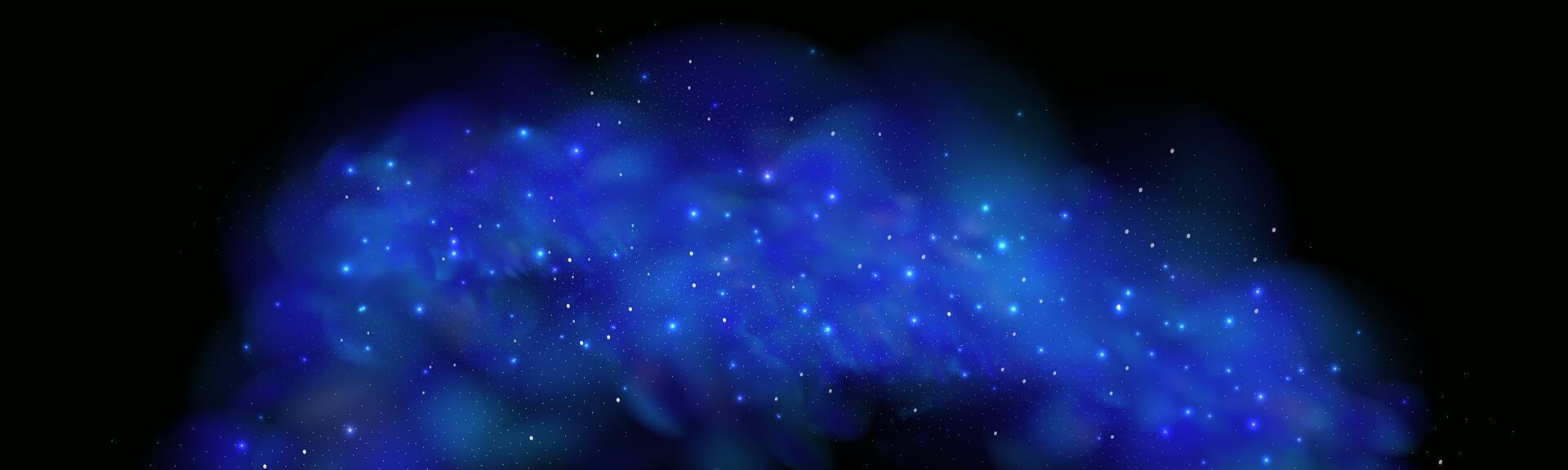 A blue aurora is shown in the dark vector