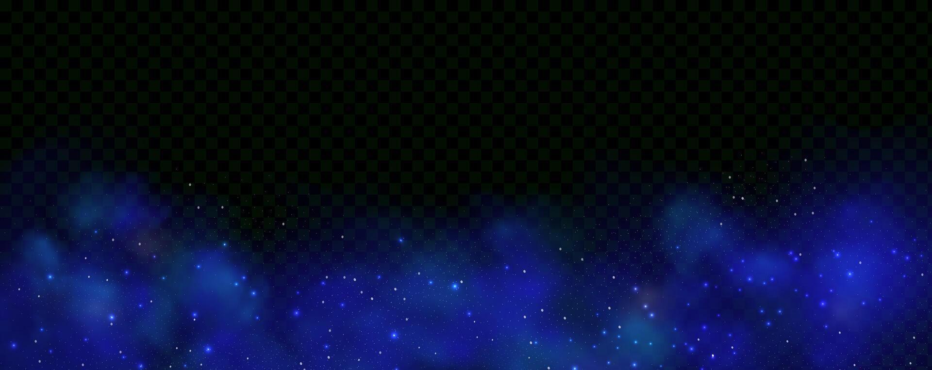 Blue stars and light on a black background vector
