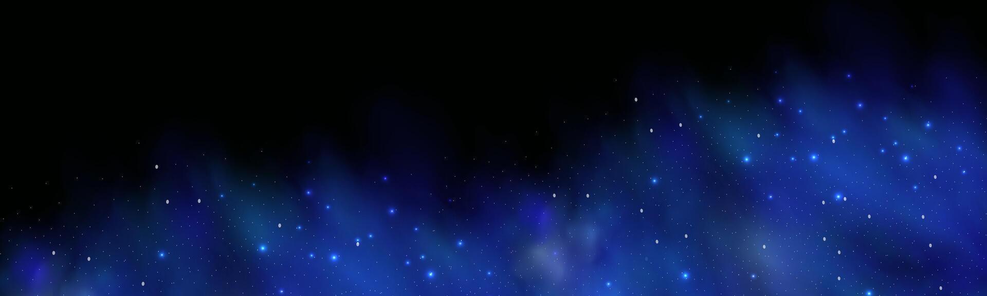 A blue aurora borealis in the night sky vector