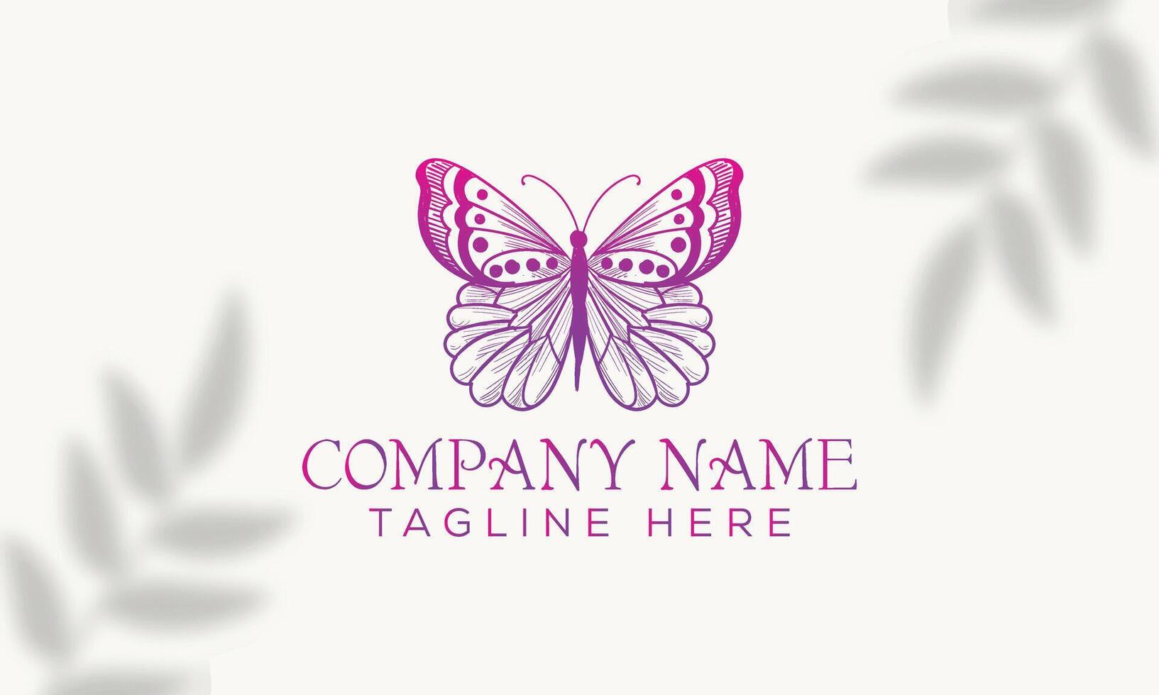 Pink and Purple Butterfly Logo Design for Luxury Branding vector