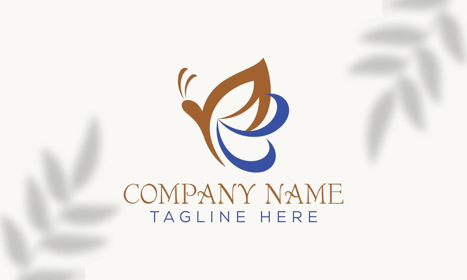 Modern Feminine Butterfly Logo for Cosmetics and Spa vector