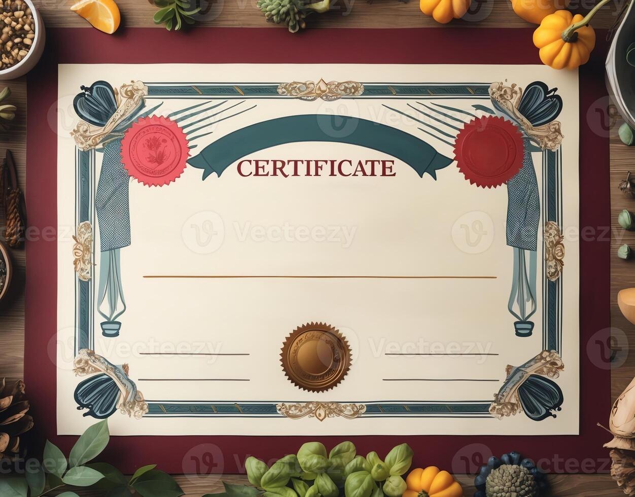Artisan certificate design featuring intricate calligraphy and decorative elements photo