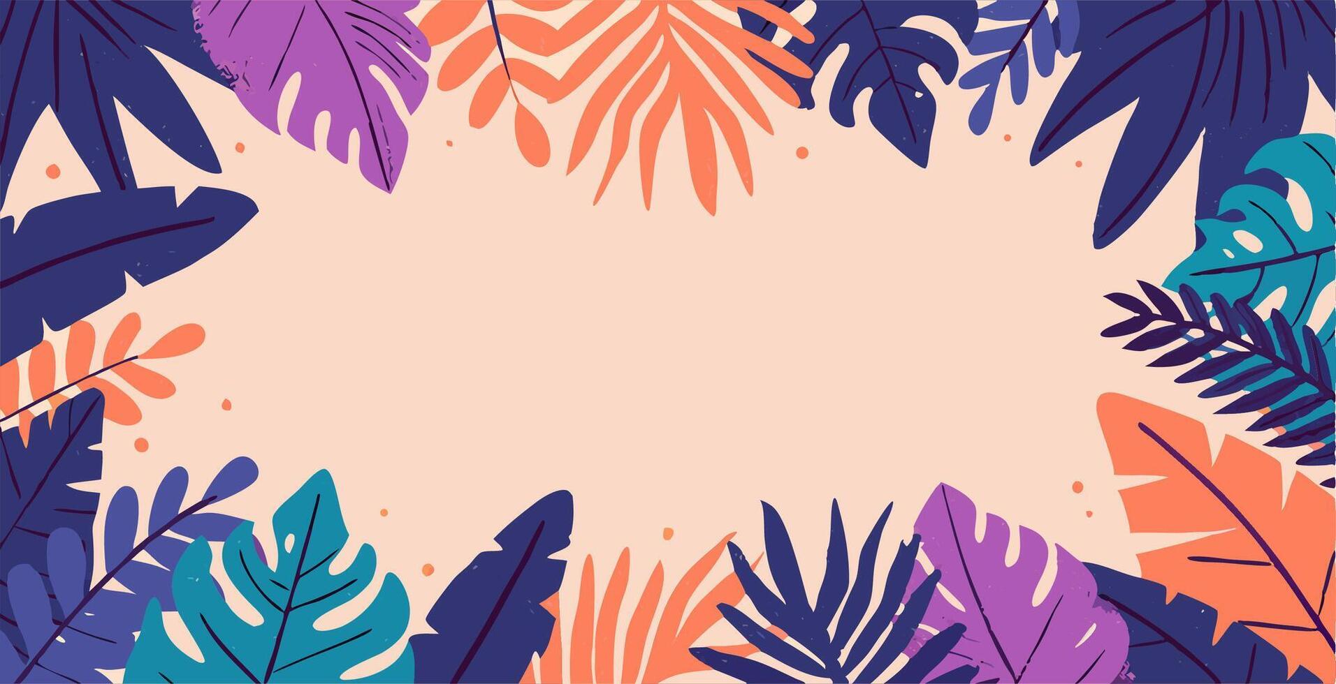 Tropical Leaf Border Background Design vector