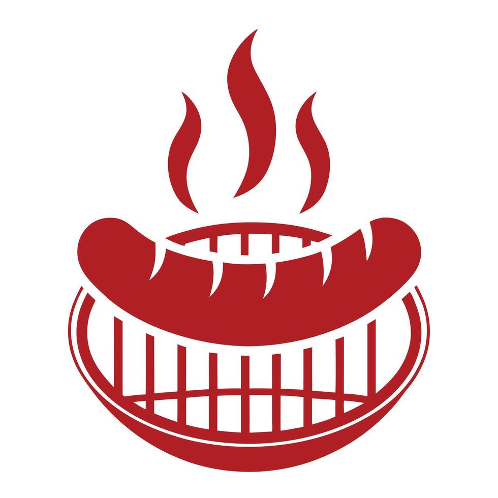 BBQ Sausage Grill Icon Illustration vector