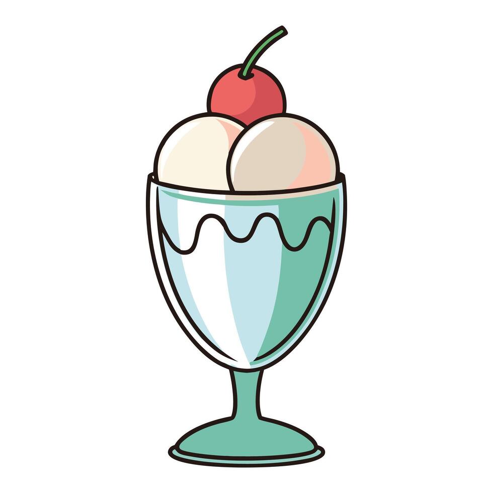 Ice Cream Sundae Clipart vector
