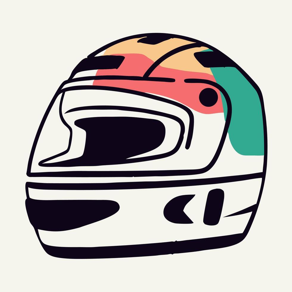 Abstract Colorful Motorcycle Helmet Illustration vector