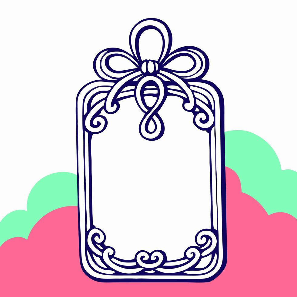 Ornate Decorative Frame with Bow, Blank Template vector