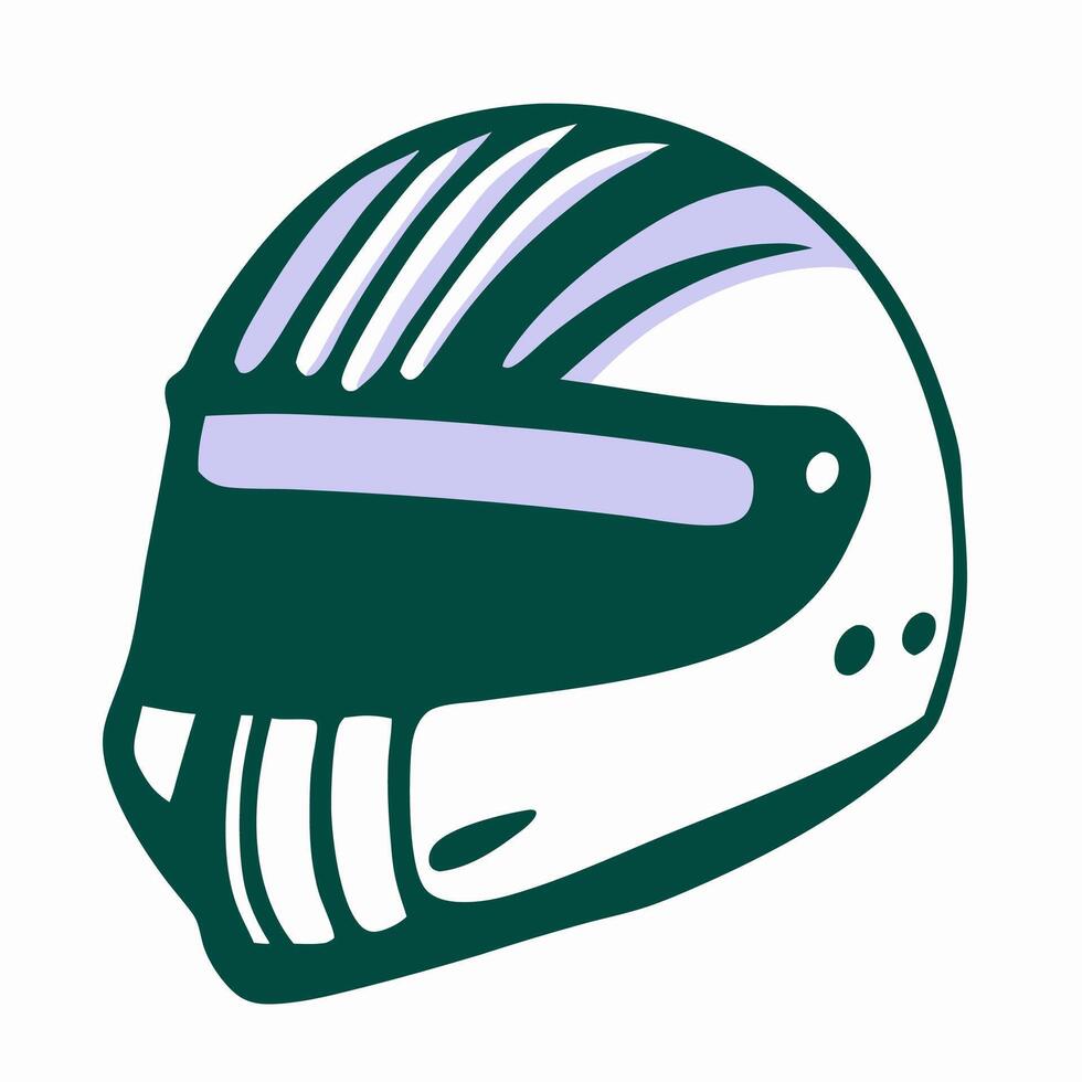 Racing Helmet Illustration Green and White Design vector
