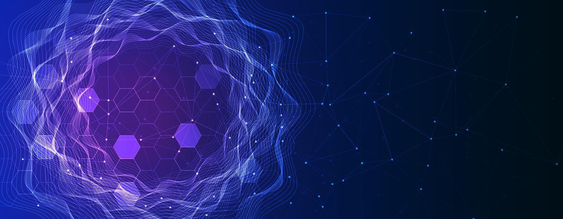 abstract background with dark blue and purple lines vector