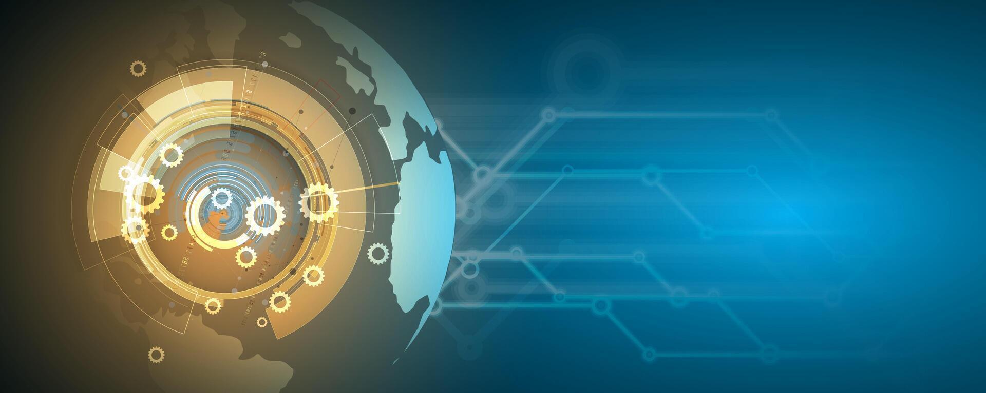 technology background with a globe and a network vector