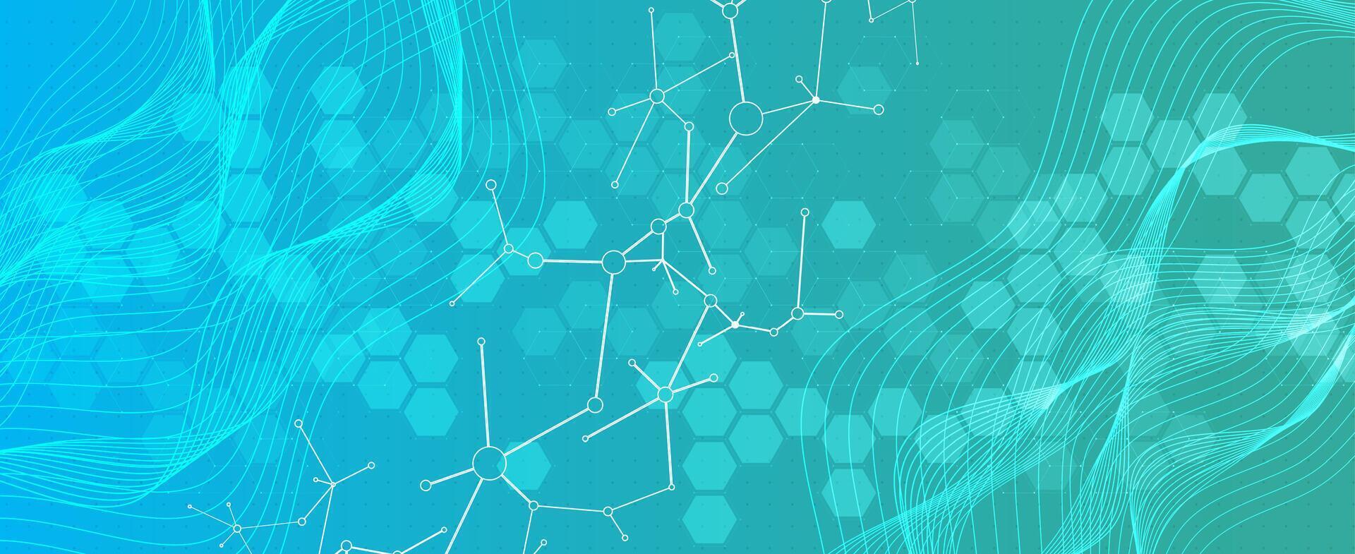 abstract background with molecular hexagon structure vector