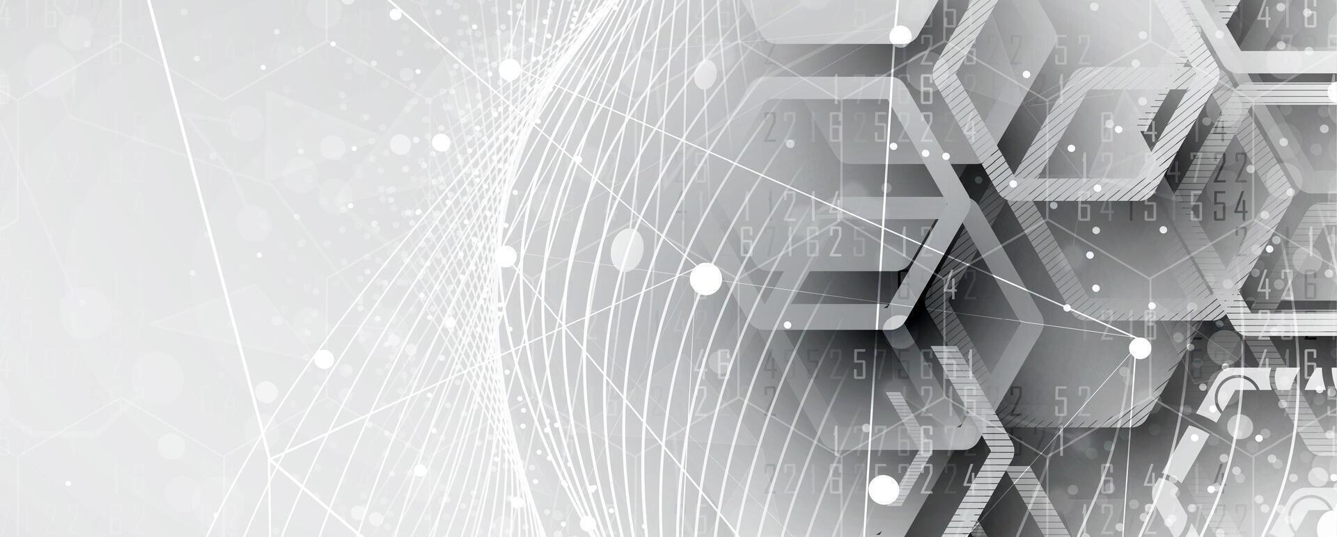 abstract technology background with hexagons vector