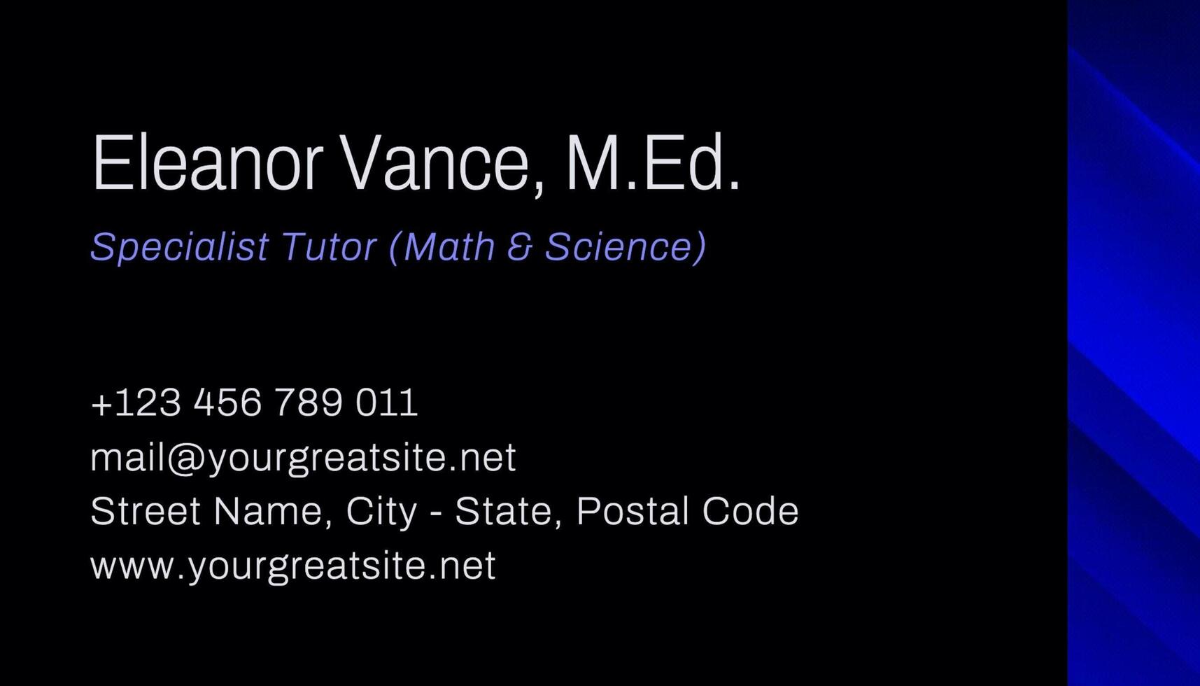 Private Tutors Business Card template