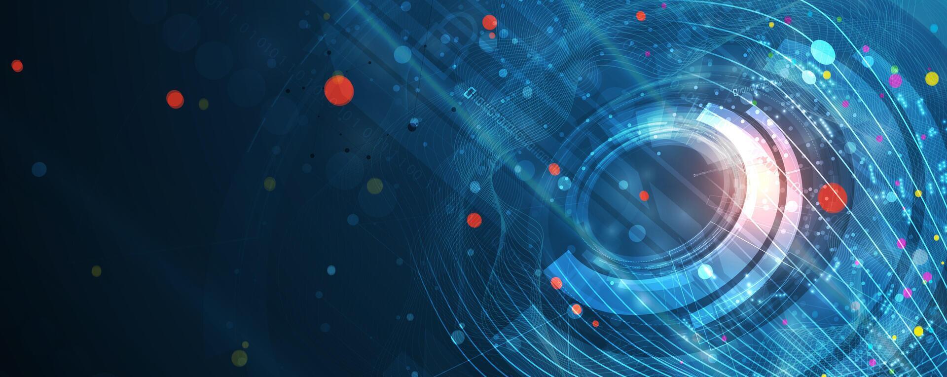 a futuristic blue background with a circular design vector