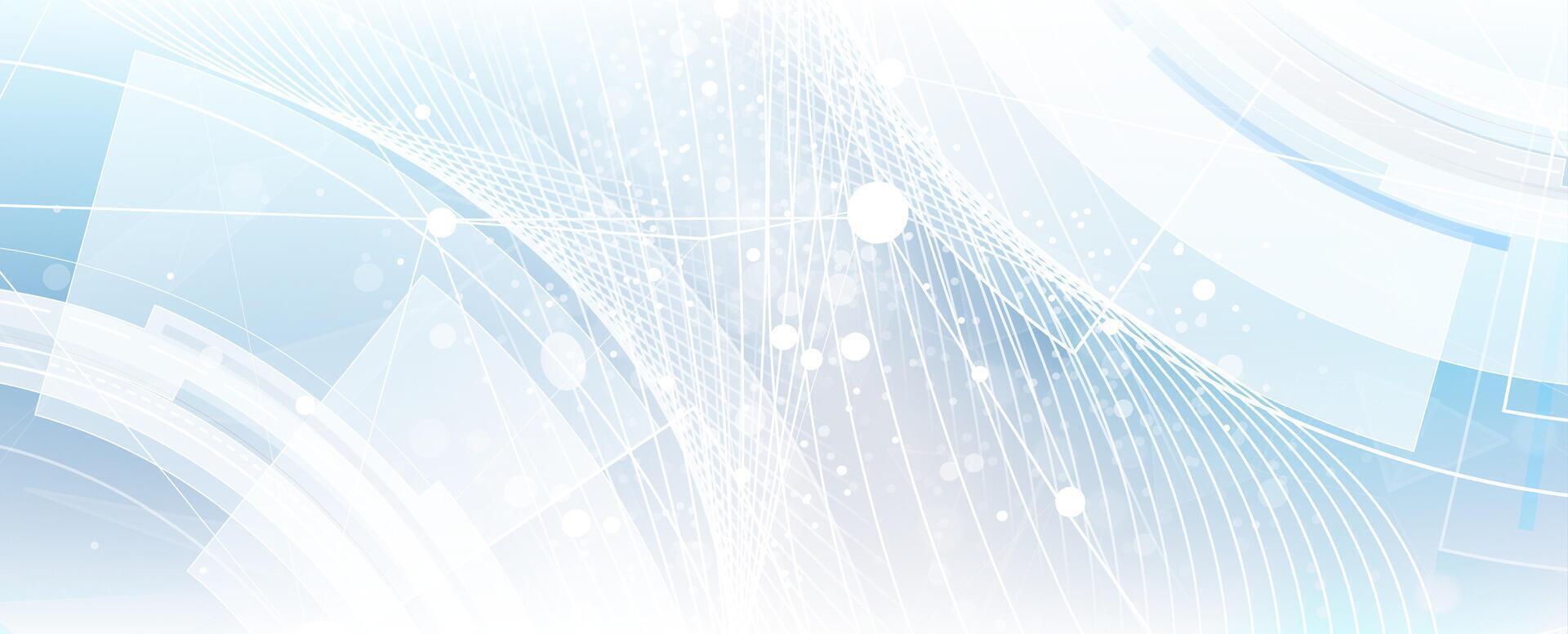 abstract blue background with white lines and circles vector