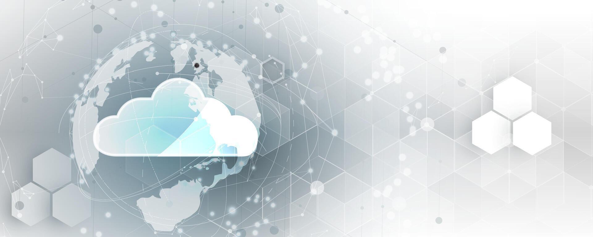 a cloud is shown in the middle of a network vector
