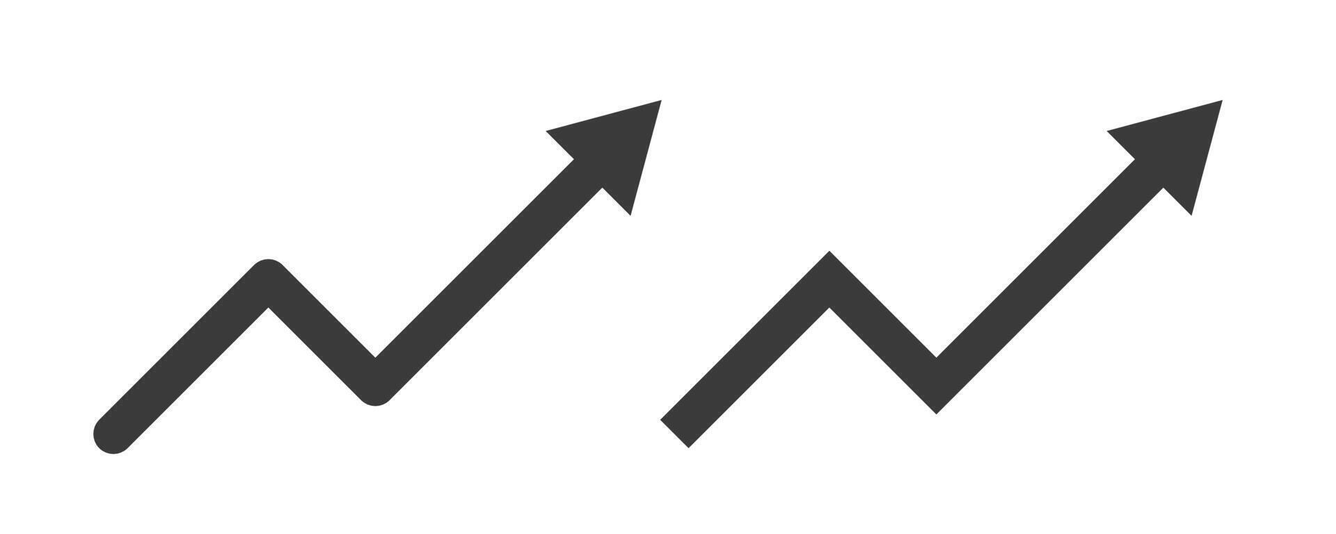 Growing business arrow icon. Profit arrow symbol. Business concept, growing chart. Arrow moving up growing Trend. Editable line width vector