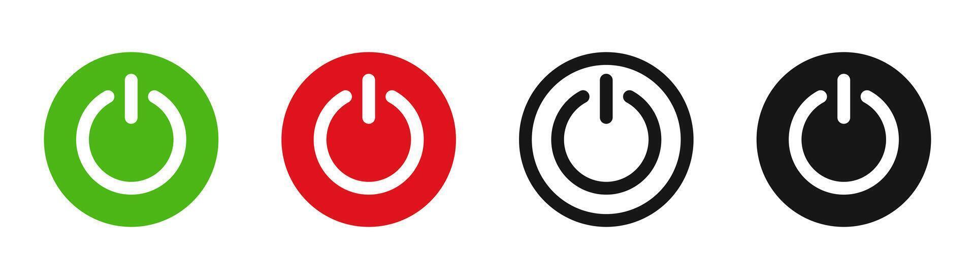 On off power button icon set. Toggle switch on off symbol. illustration vector