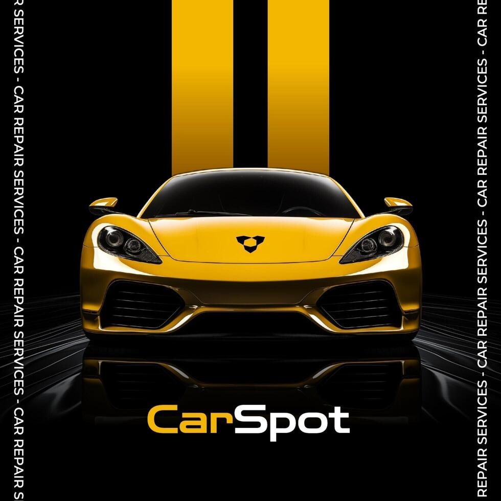 Black and Yellow Automobile Service Business Cards Template Square Version
