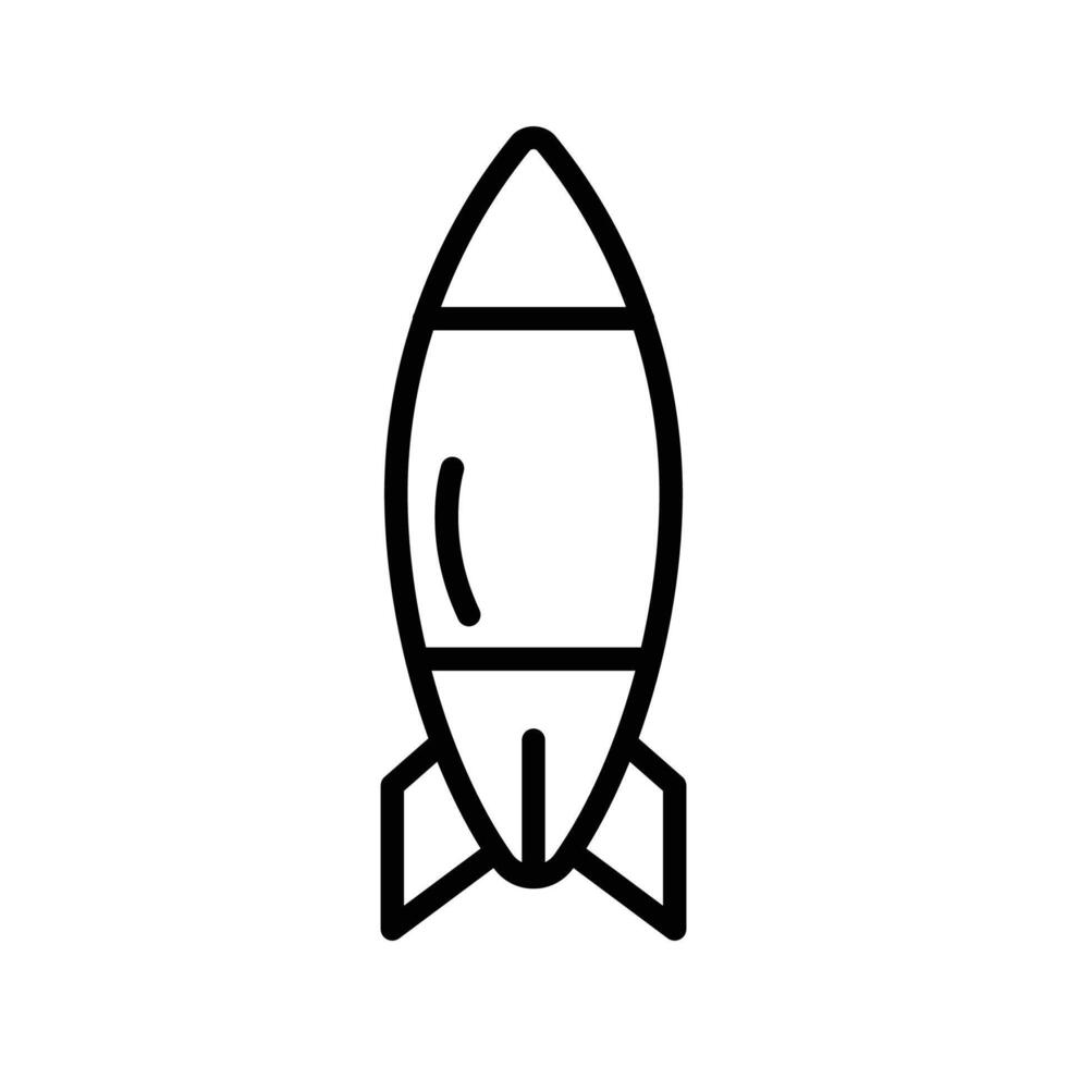 Simple bomb icon. Line art design. Military, warfare concept. vector