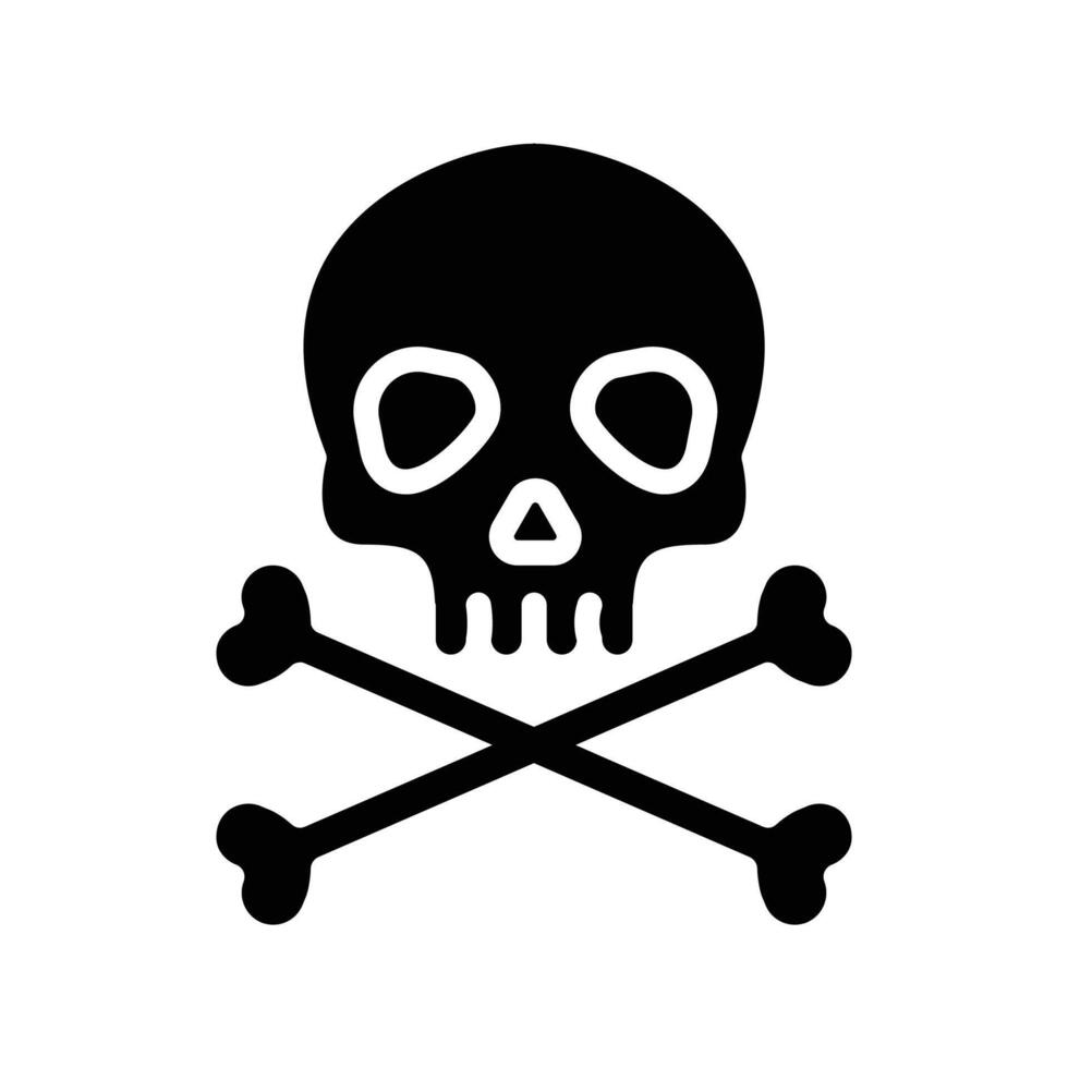 A simple graphic depicting a skull and crossbones, a classic symbol of danger and death. vector