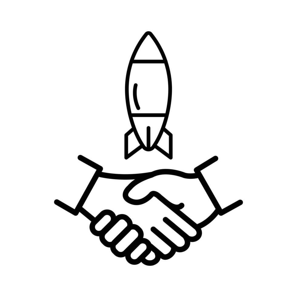 Illustration of a risky deal, symbolized by a handshake with a bomb. vector