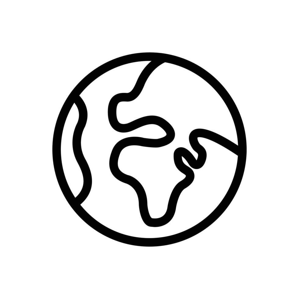 Simple line art illustration of the Earth. vector