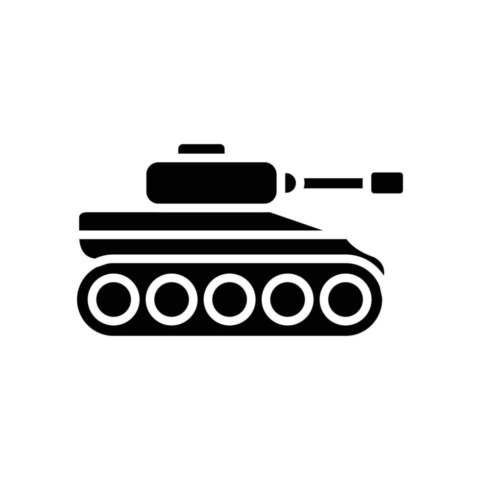 A simple black silhouette of a military tank. Suitable for military or war-related projects vector
