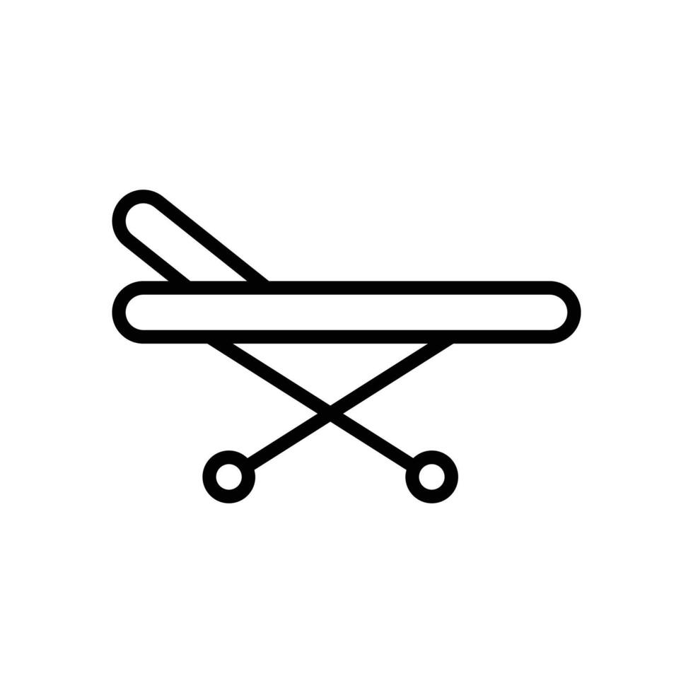 Simple line icon of a medical stretcher. Ideal for medical websites or apps. vector