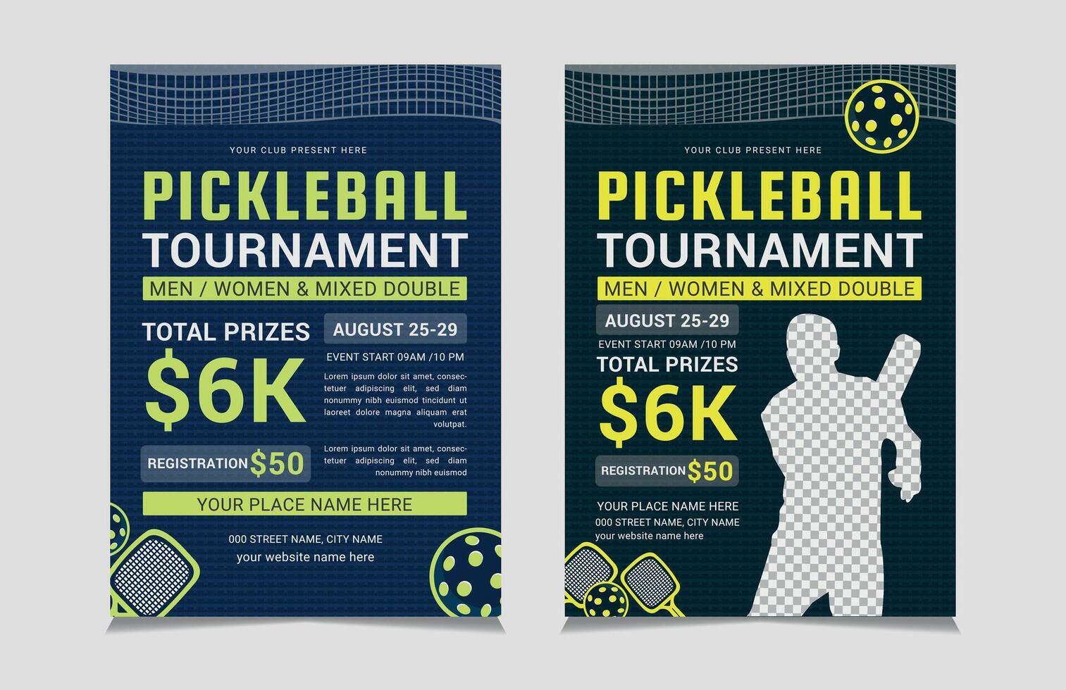 Pickleball Tournament Flyer vector
