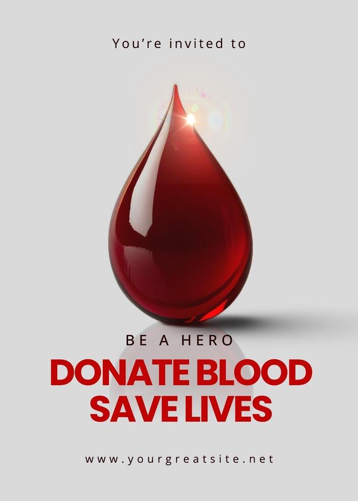 Grey Minimalist Blood Donor Event Invitation template