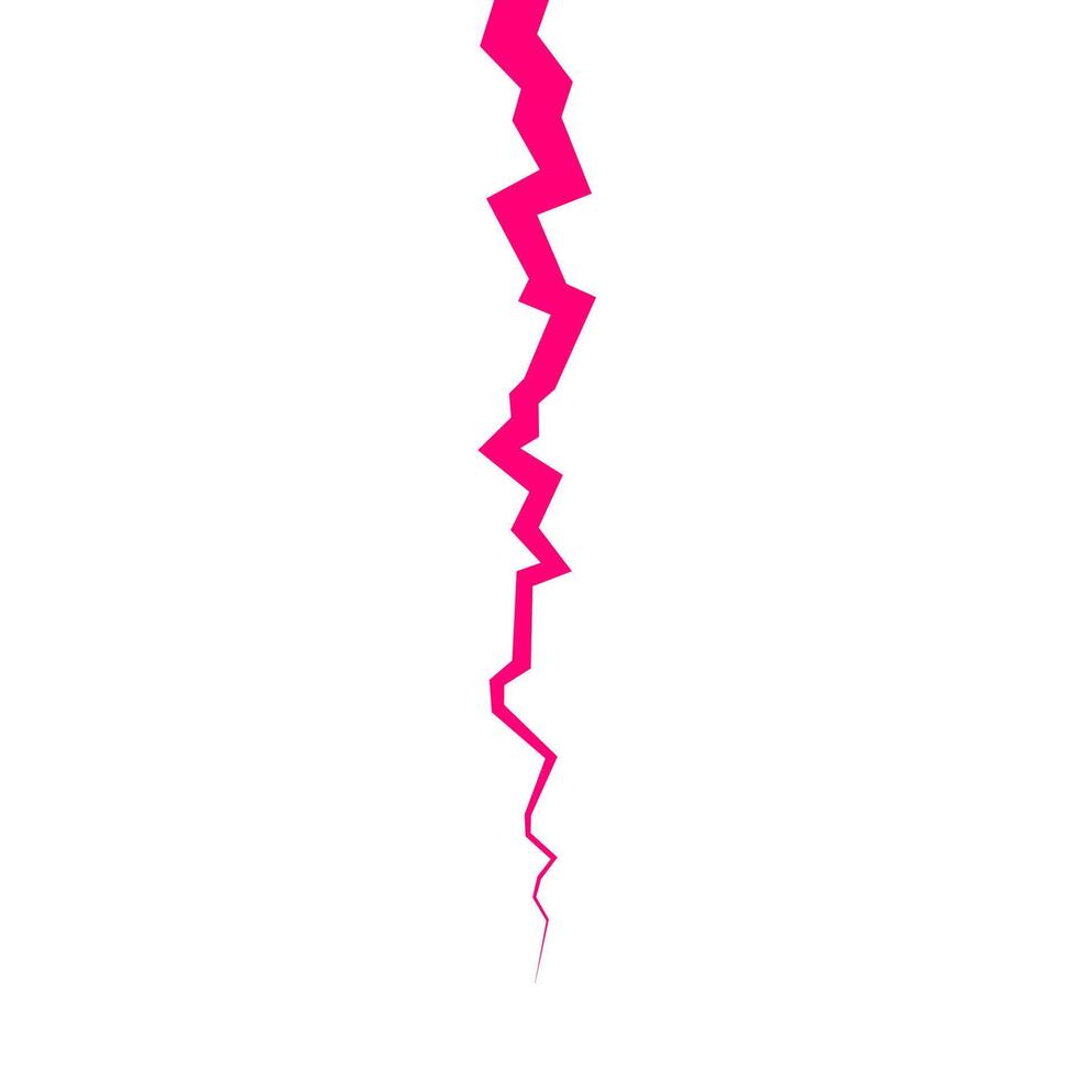 Abstract Pink Lightning Bolt Crack Energy Line Design Graphic vector